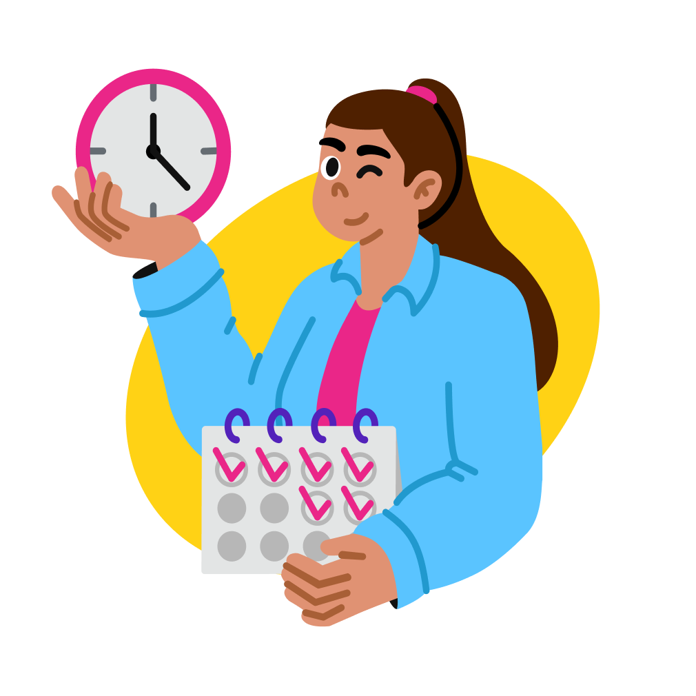 woman with good time management