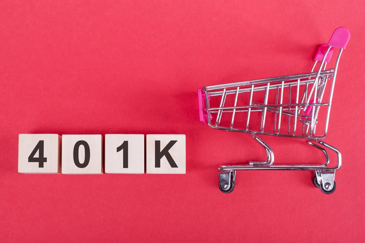 Grocery cart next to 401K