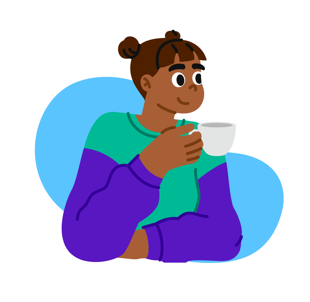 woman drinking coffee